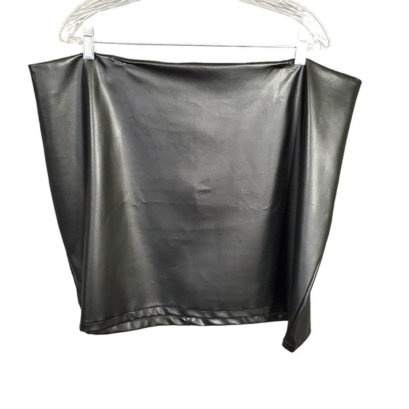Frederick's of Hollywood Size 20 Skirt PVC Polyurethane Back Zip Pencil Black - Picture 1 of 4